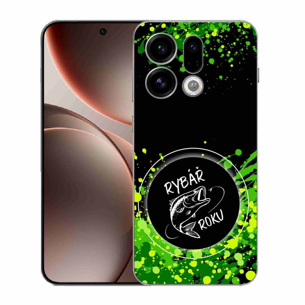Gelový kryt mmCase na Oppo Find X9 - rybář roku černé pozadí