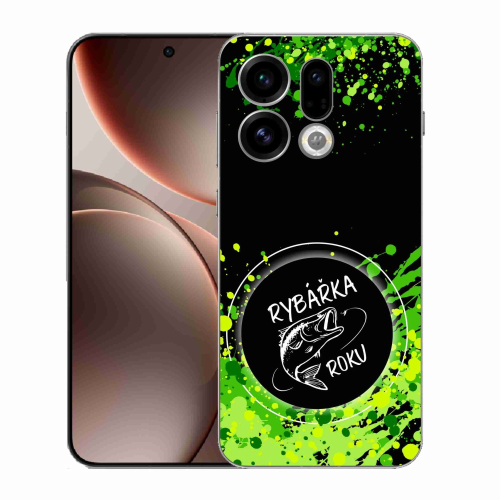 Gelový kryt mmCase na Oppo Find X9 - rybářka roku černé pozadí