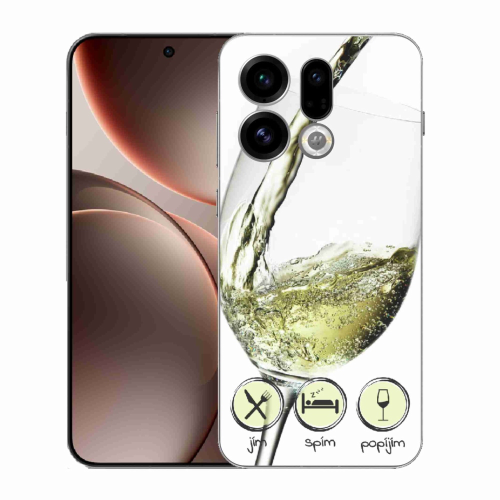 Gelový kryt mmCase na Oppo Find X9 - sklenička vína bílé