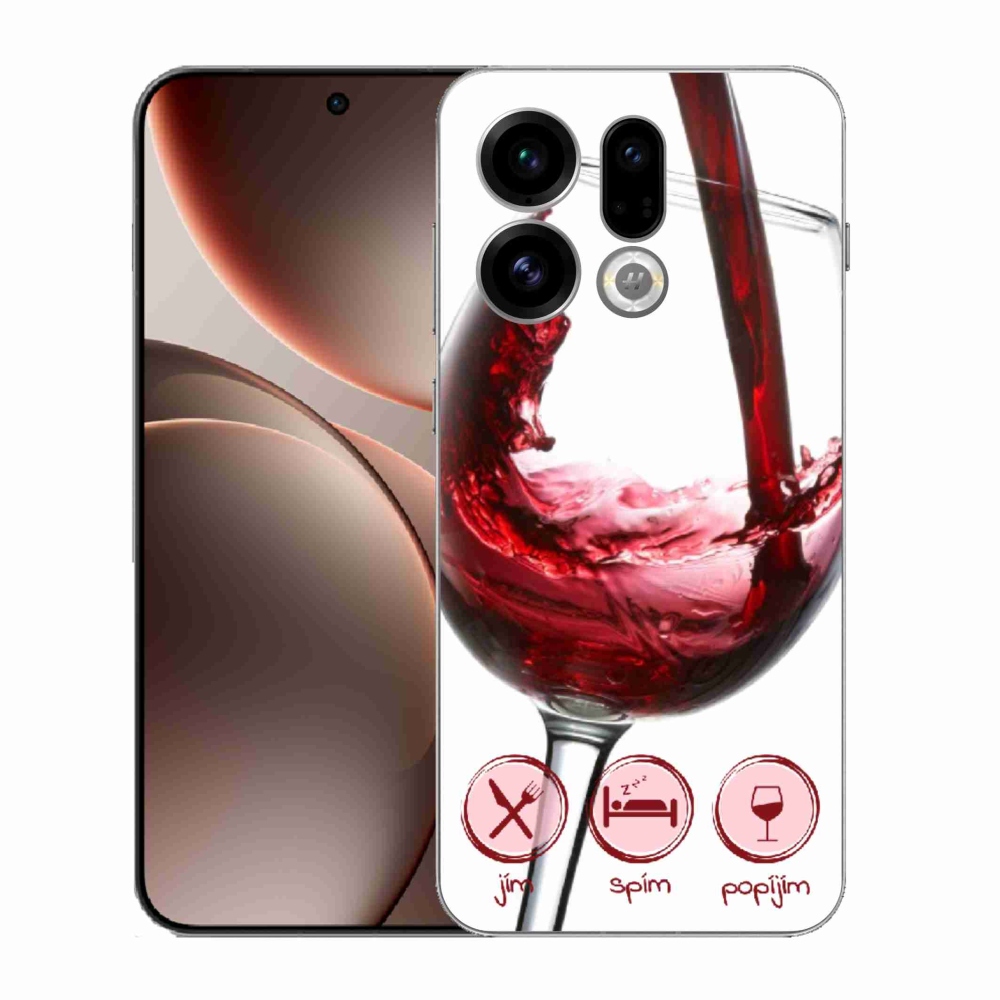 Gelový kryt mmCase na Oppo Find X9 - sklenička vína červené