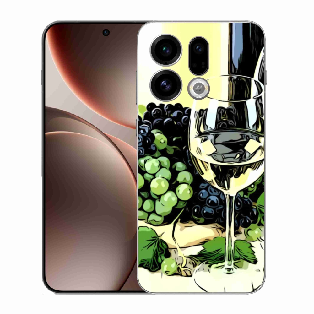 Gelový kryt mmCase na Oppo Find X9 - sklenka vína