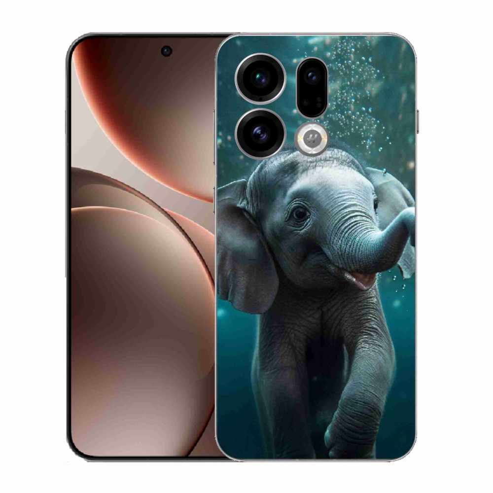Gelový kryt mmCase na Oppo Find X9 - slůně pod vodou