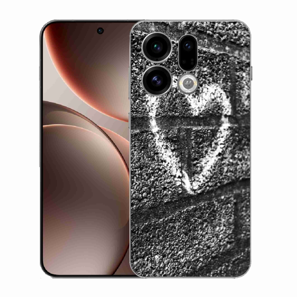Gelový kryt mmCase na Oppo Find X9 - srdce na zdi