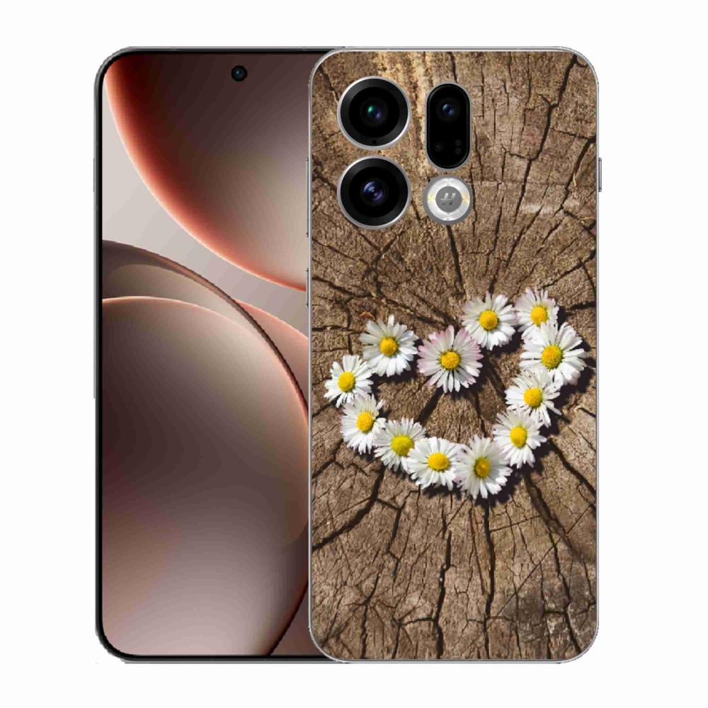 Gelový kryt mmCase na Oppo Find X9 - srdce z kopretin