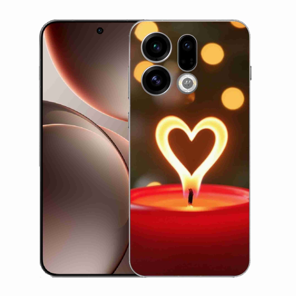 Gelový kryt mmCase na Oppo Find X9 - srdce z plamene