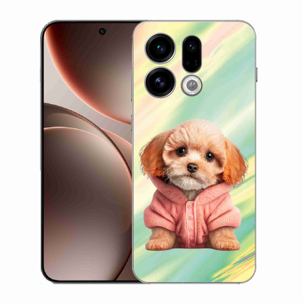 Gelový kryt mmCase na Oppo Find X9 - štěně ve svetru