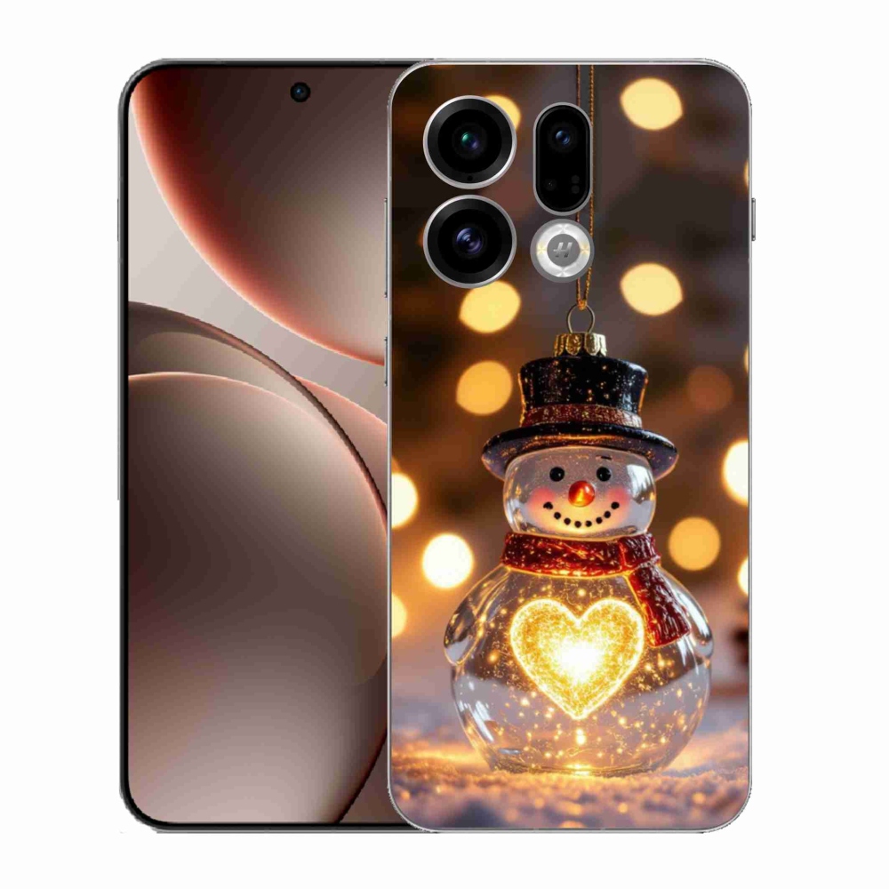 Gelový kryt mmCase na Oppo Find X9 - svítící vánoční sněhulák