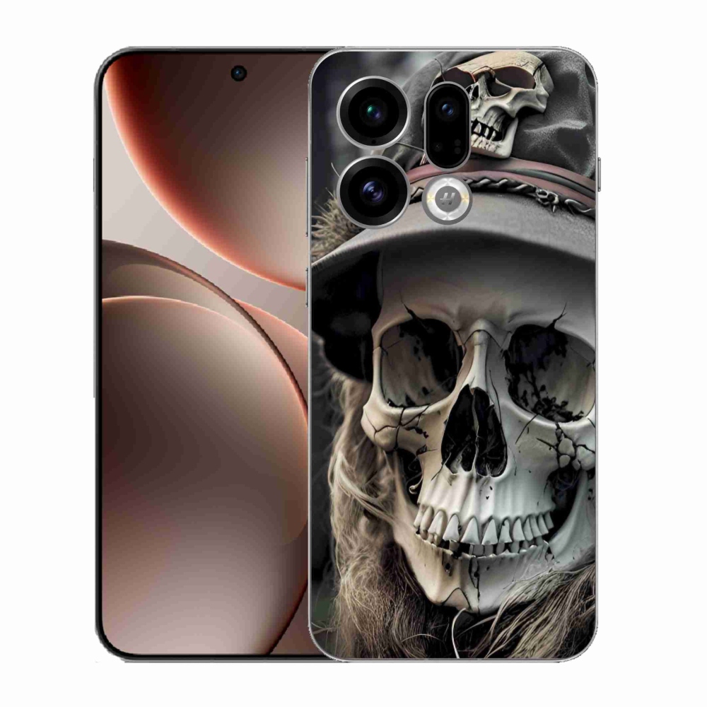 Gelový kryt mmCase na Oppo Find X9 - temná lebka