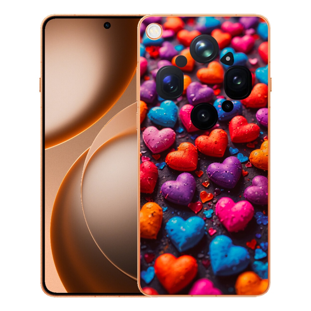Gelový kryt mmCase na Oppo Find X9 Ultra - barevná srdce