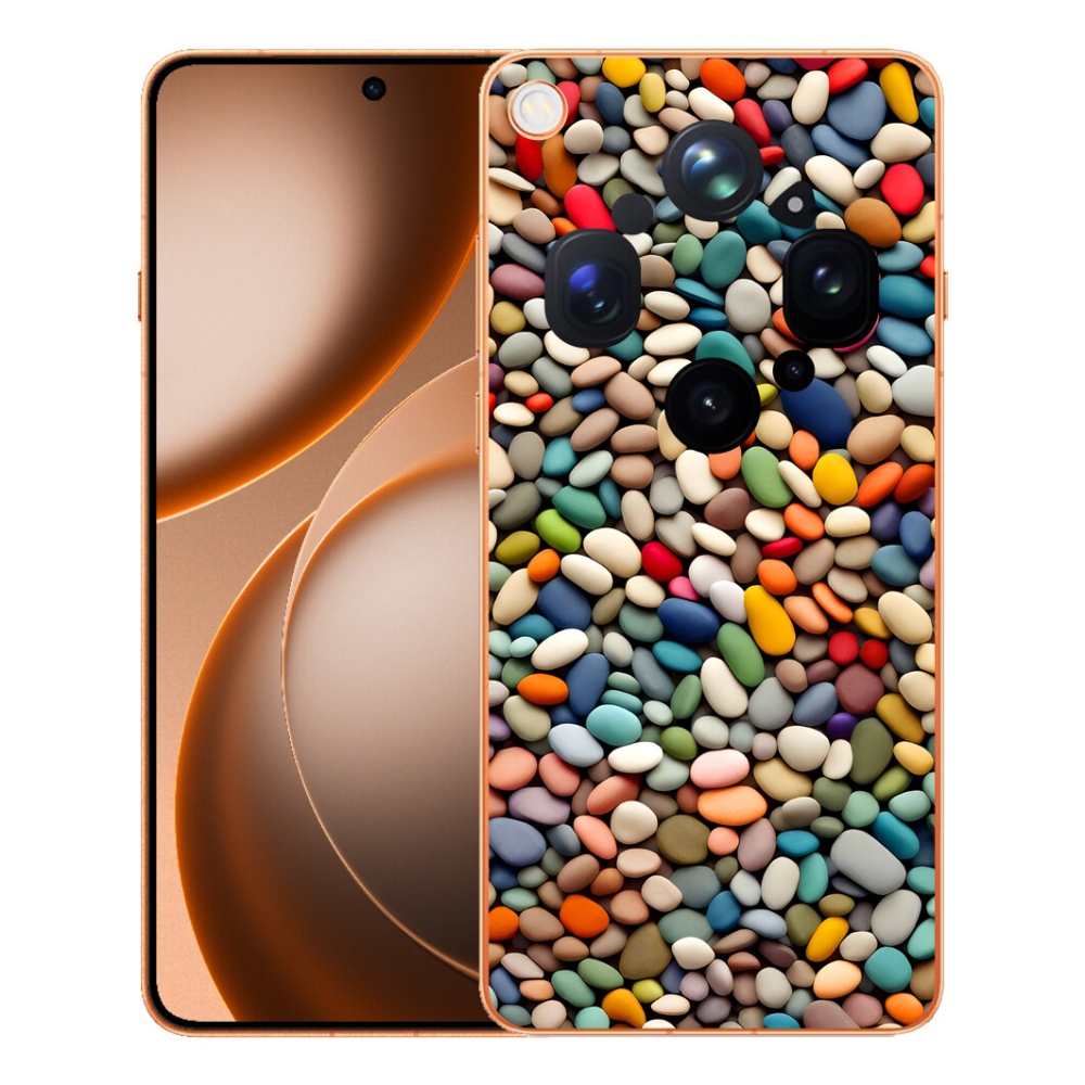 Gelový kryt mmCase na Oppo Find X9 Ultra - barevné kamínky 2