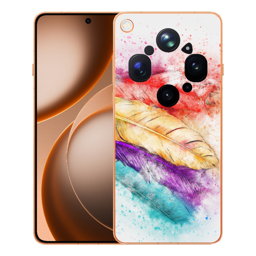 Gelový kryt mmCase na Oppo Find X9 Ultra - barevné peří