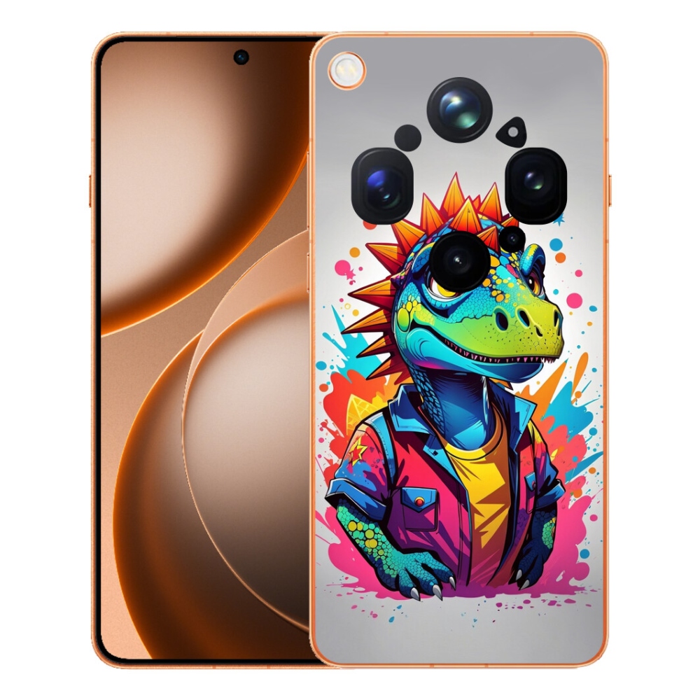Gelový kryt mmCase na Oppo Find X9 Ultra - barevný dinosaurus