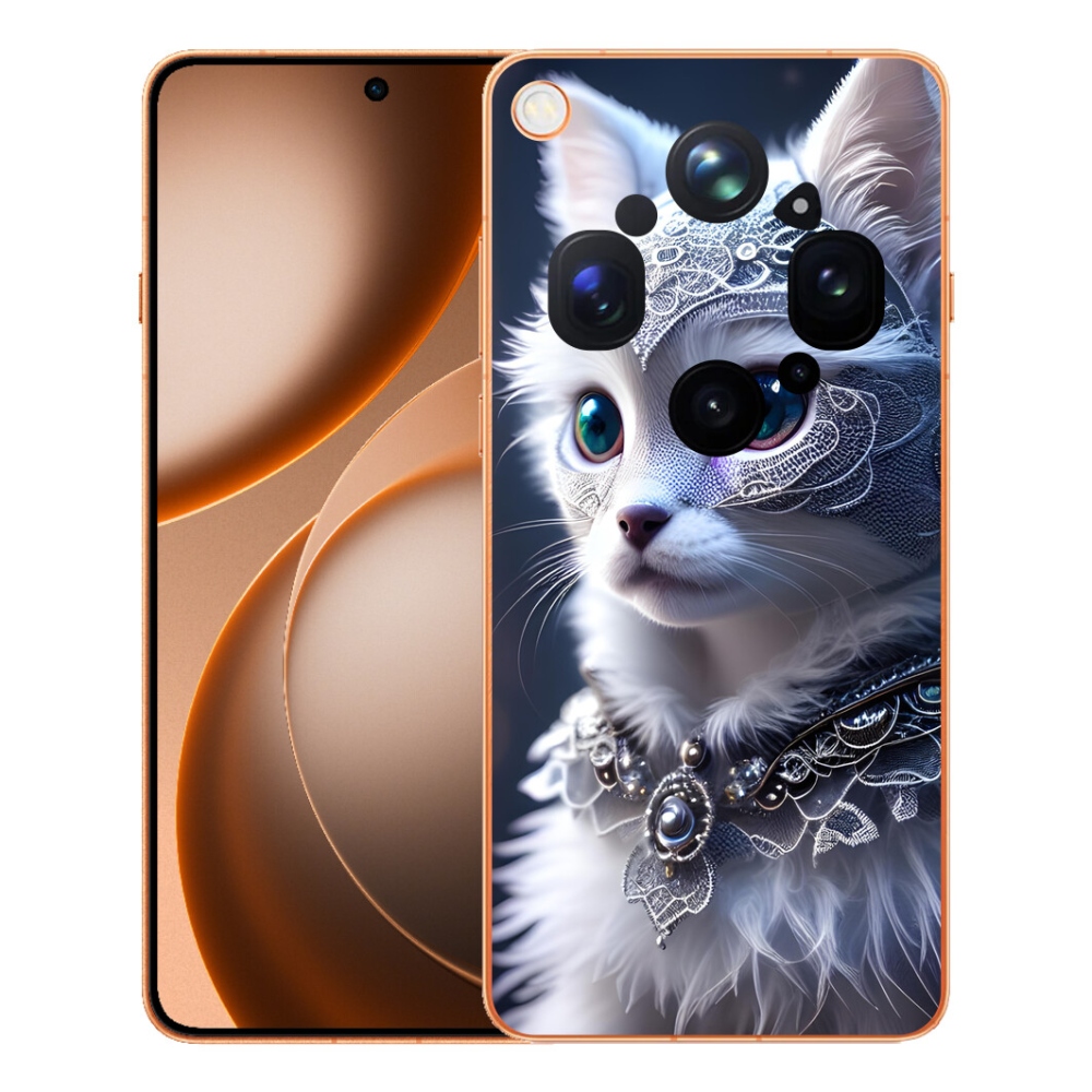 Gelový kryt mmCase na Oppo Find X9 Ultra - bílá kočka