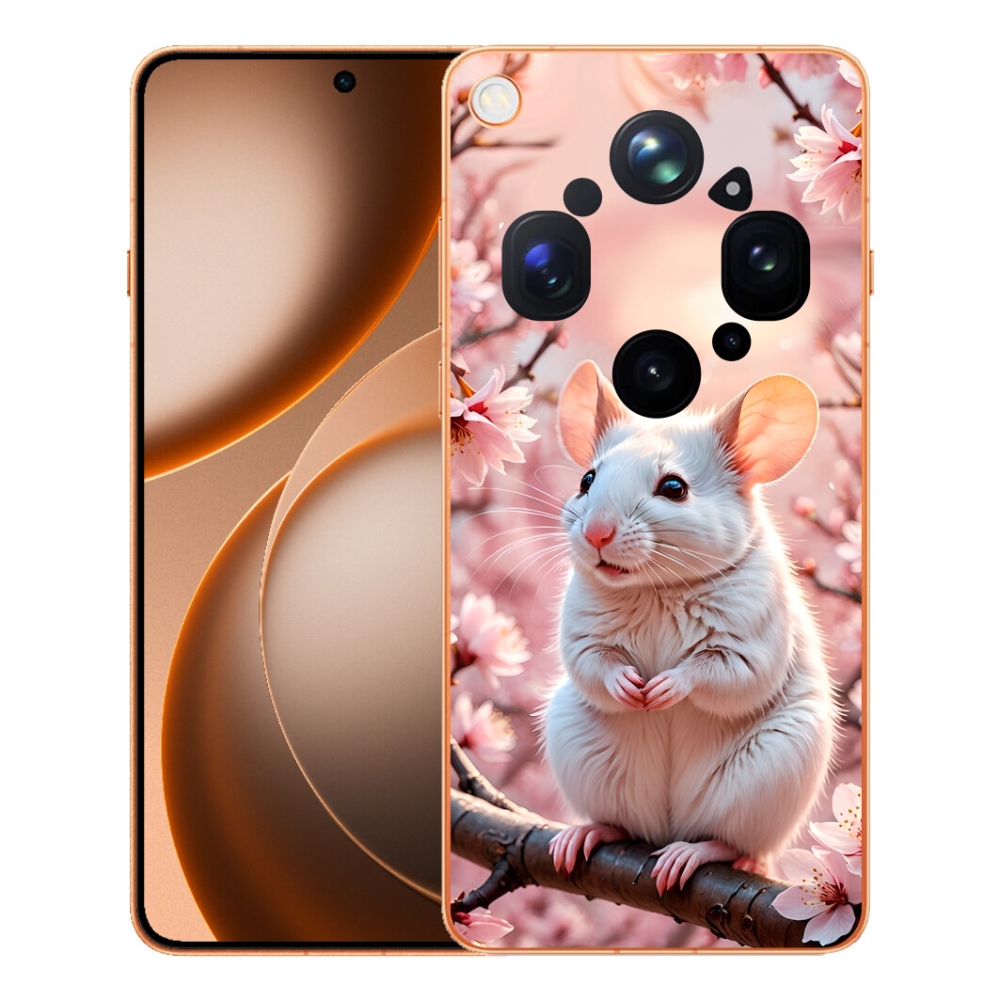 Gelový kryt mmCase na Oppo Find X9 Ultra - bílá myš na větvi