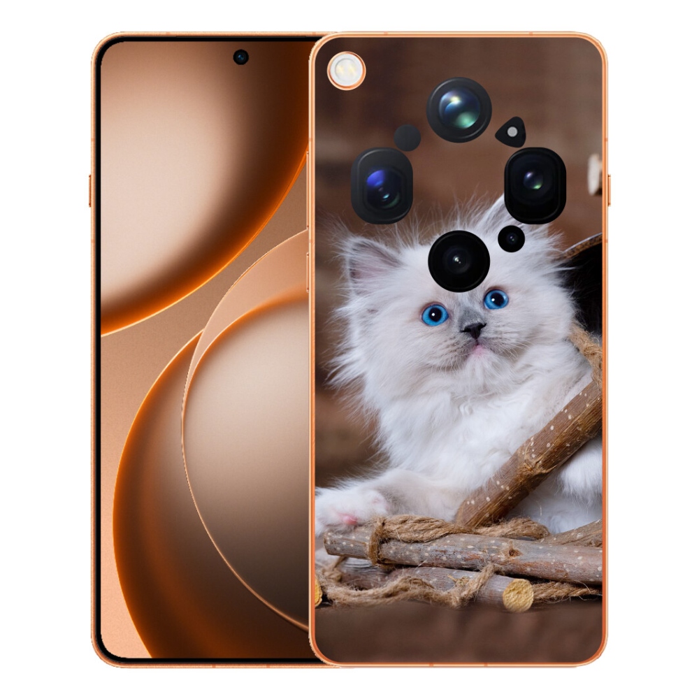 Gelový kryt mmCase na Oppo Find X9 Ultra - bílé kotě
