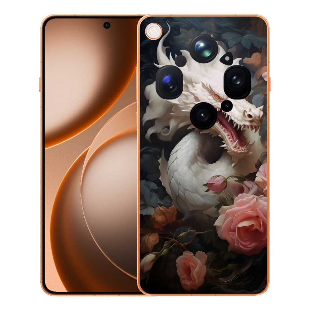 Gelový kryt mmCase na Oppo Find X9 Ultra - bílý drak