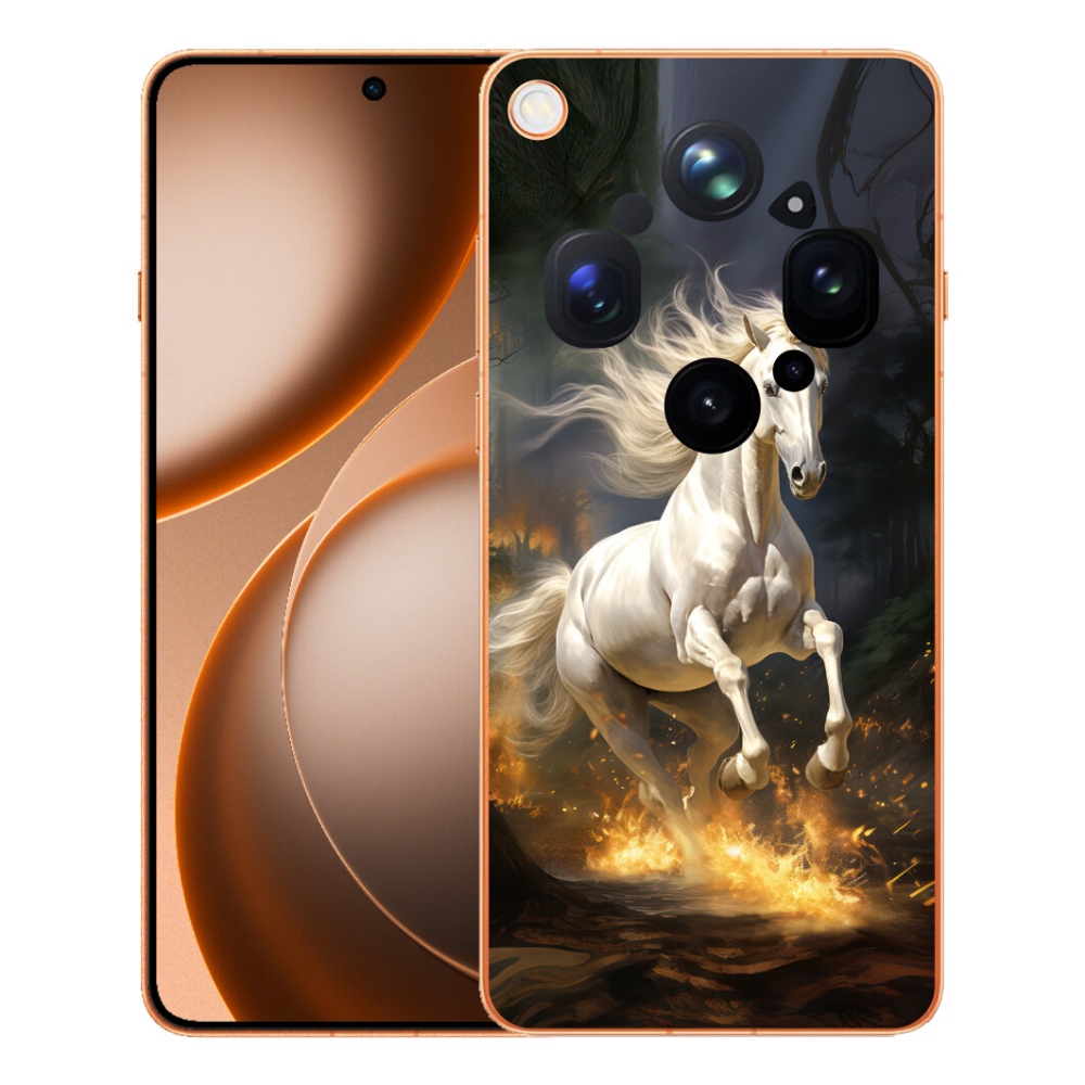 Gelový kryt mmCase na Oppo Find X9 Ultra - bílý kůň 2