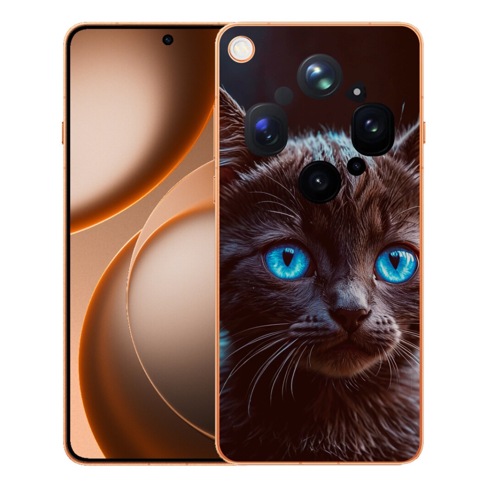 Gelový kryt mmCase na Oppo Find X9 Ultra - černé kotě 2