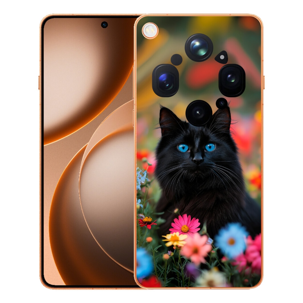 Gelový kryt mmCase na Oppo Find X9 Ultra - černé kotě 4