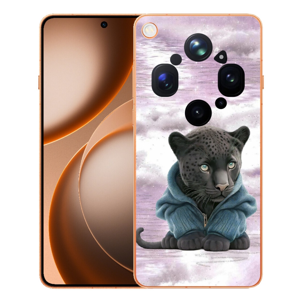 Gelový kryt mmCase na Oppo Find X9 Ultra - černý panter ve svetru