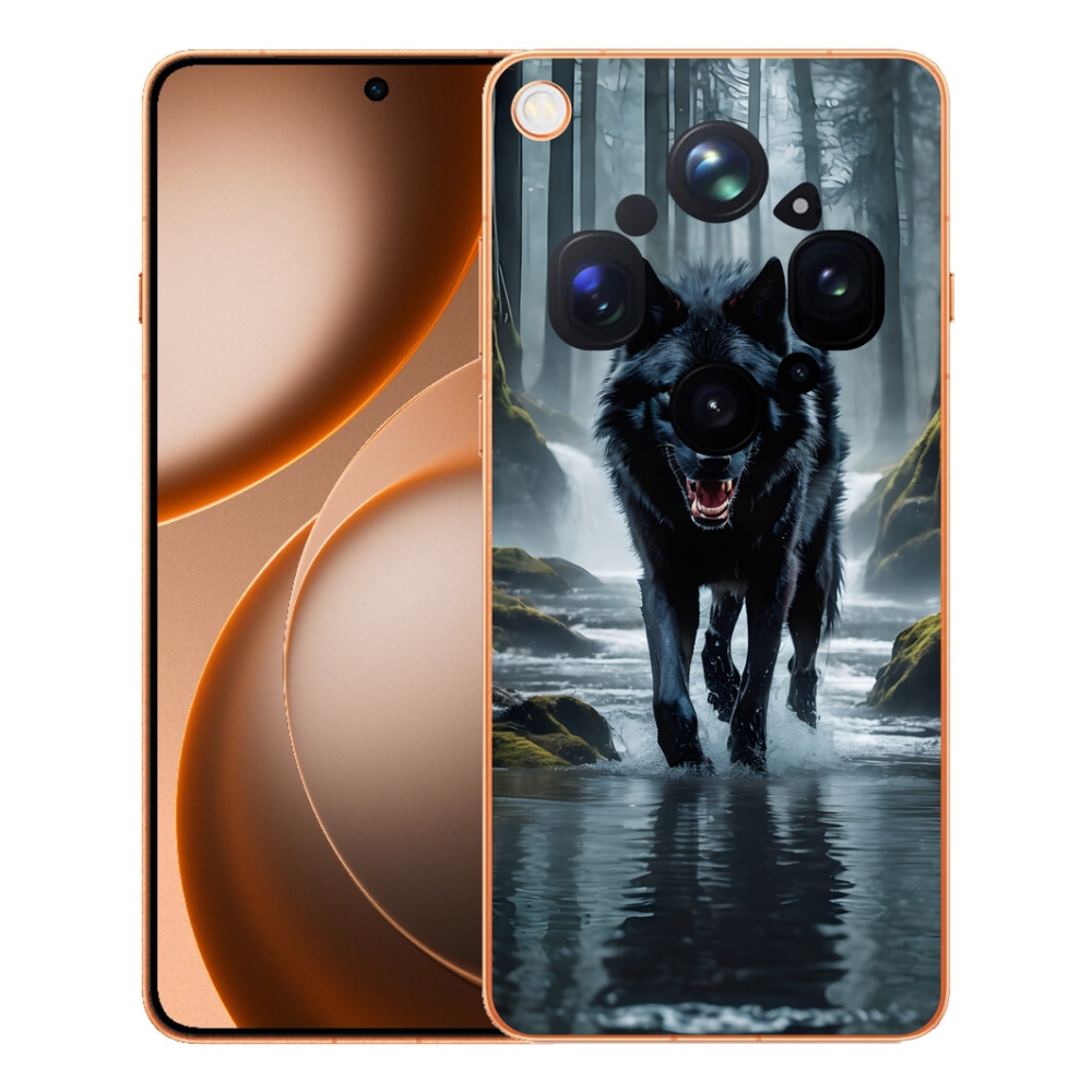 Gelový kryt mmCase na Oppo Find X9 Ultra - černý vlk