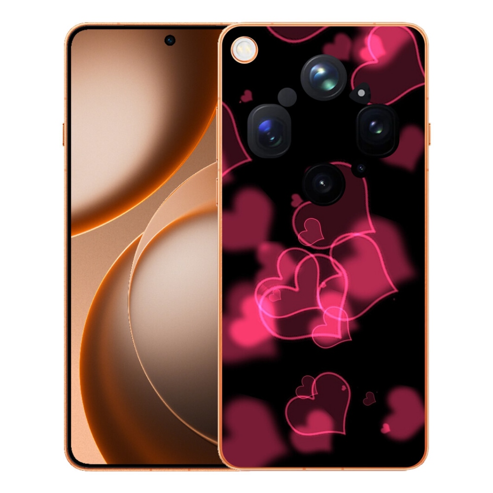 Gelový kryt mmCase na Oppo Find X9 Ultra - červená srdíčka