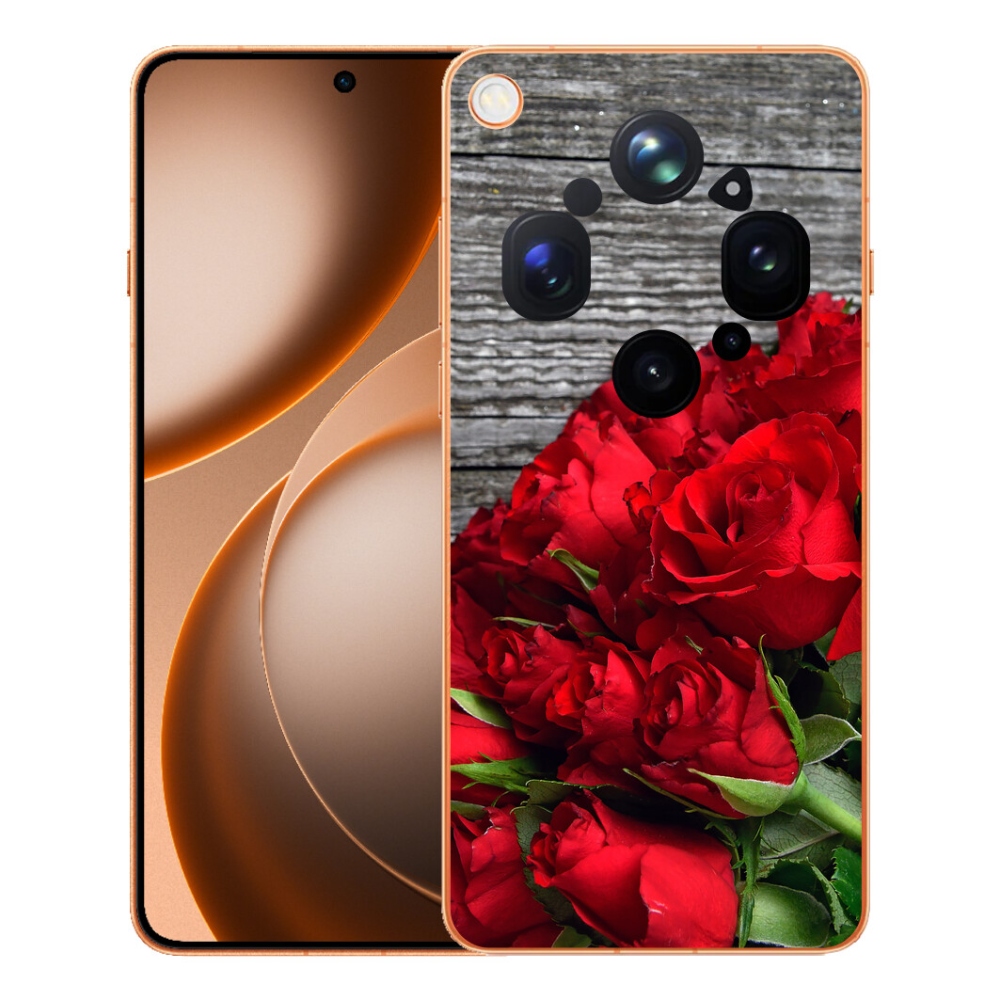 Gelový kryt mmCase na Oppo Find X9 Ultra - červené růže