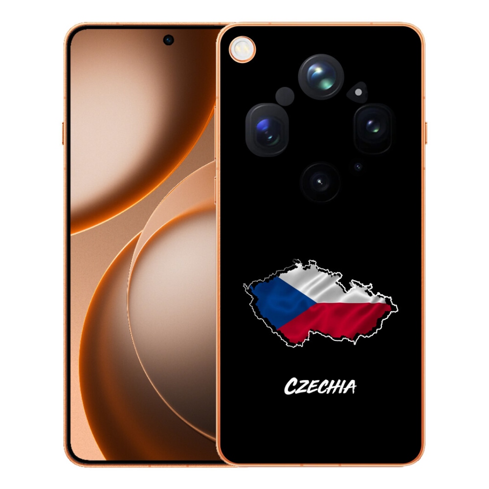 Gelový kryt mmCase na Oppo Find X9 Ultra - Czechia černé pozadí