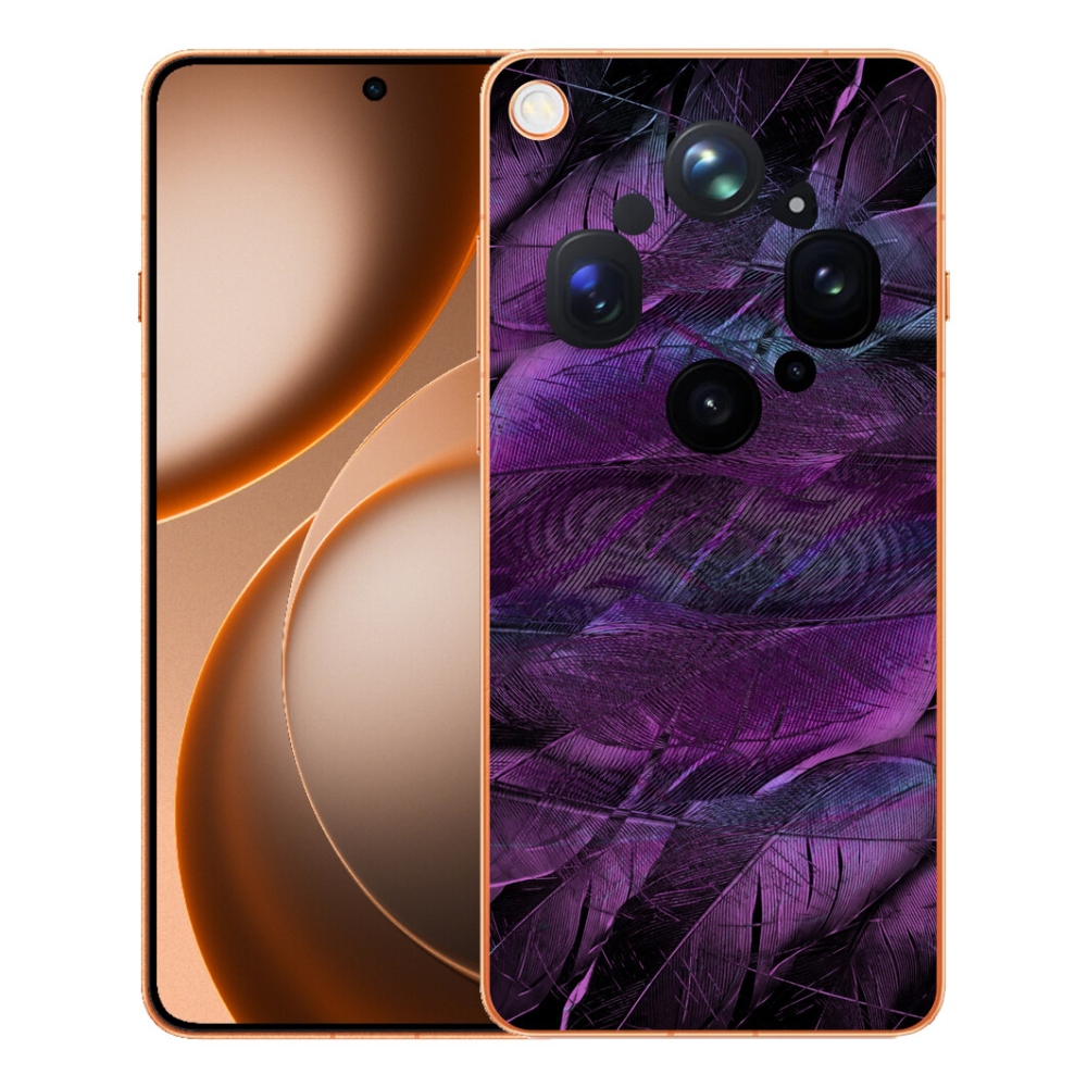 Gelový kryt mmCase na Oppo Find X9 Ultra - fialová pírka