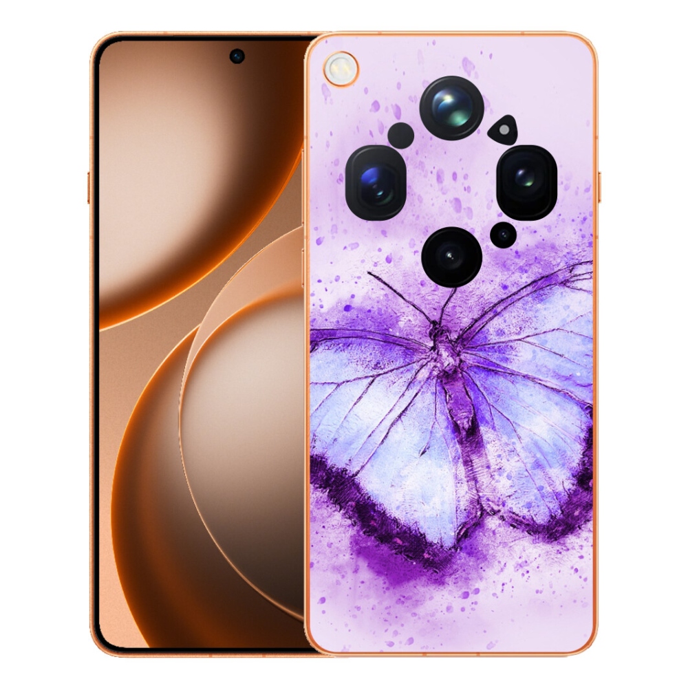 Gelový kryt mmCase na Oppo Find X9 Ultra - fialový motýl