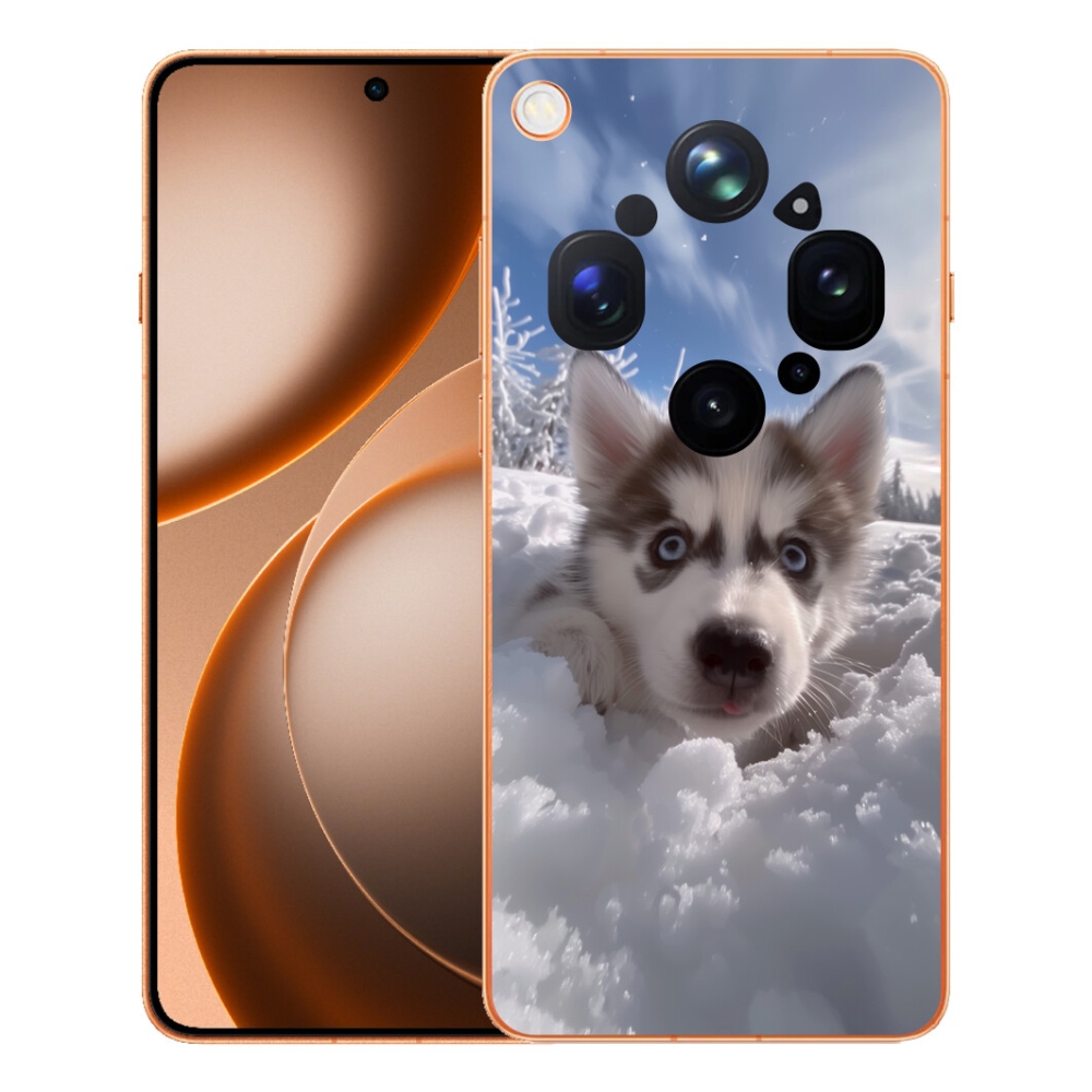 Gelový kryt mmCase na Oppo Find X9 Ultra - husky ve sněhu