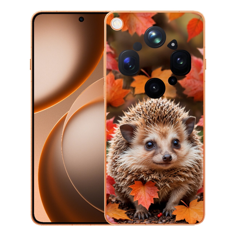 Gelový kryt mmCase na Oppo Find X9 Ultra - ježek v listí