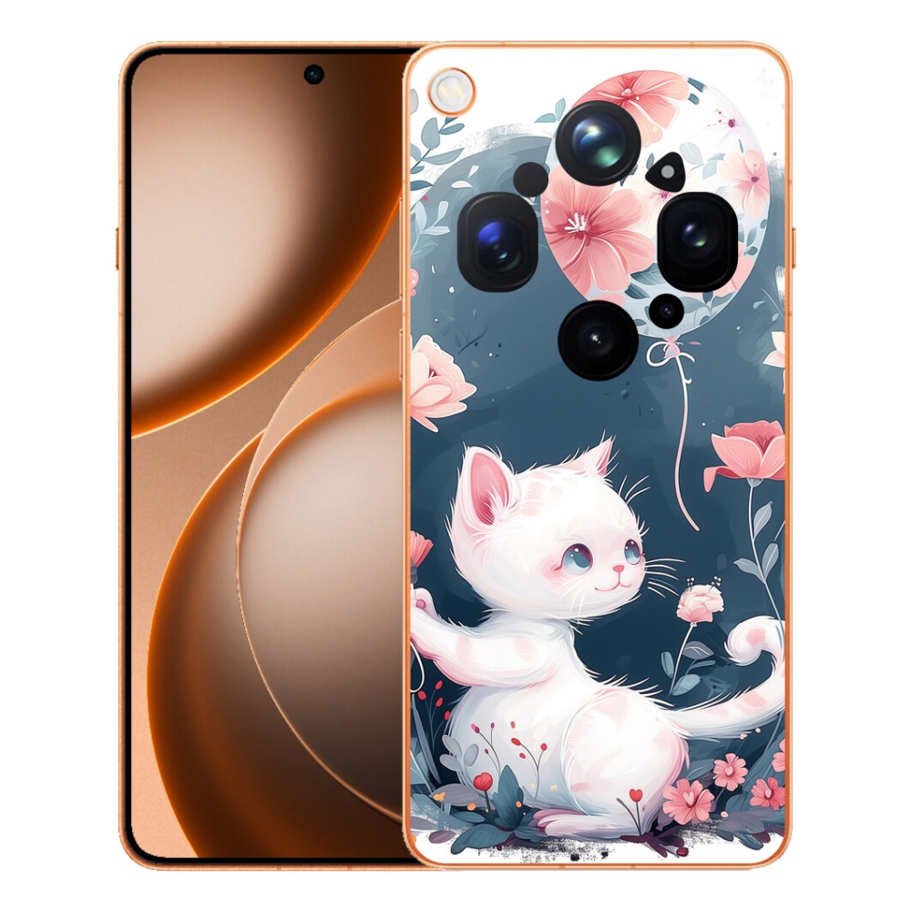 Gelový kryt mmCase na Oppo Find X9 Ultra - kotě s balónkem