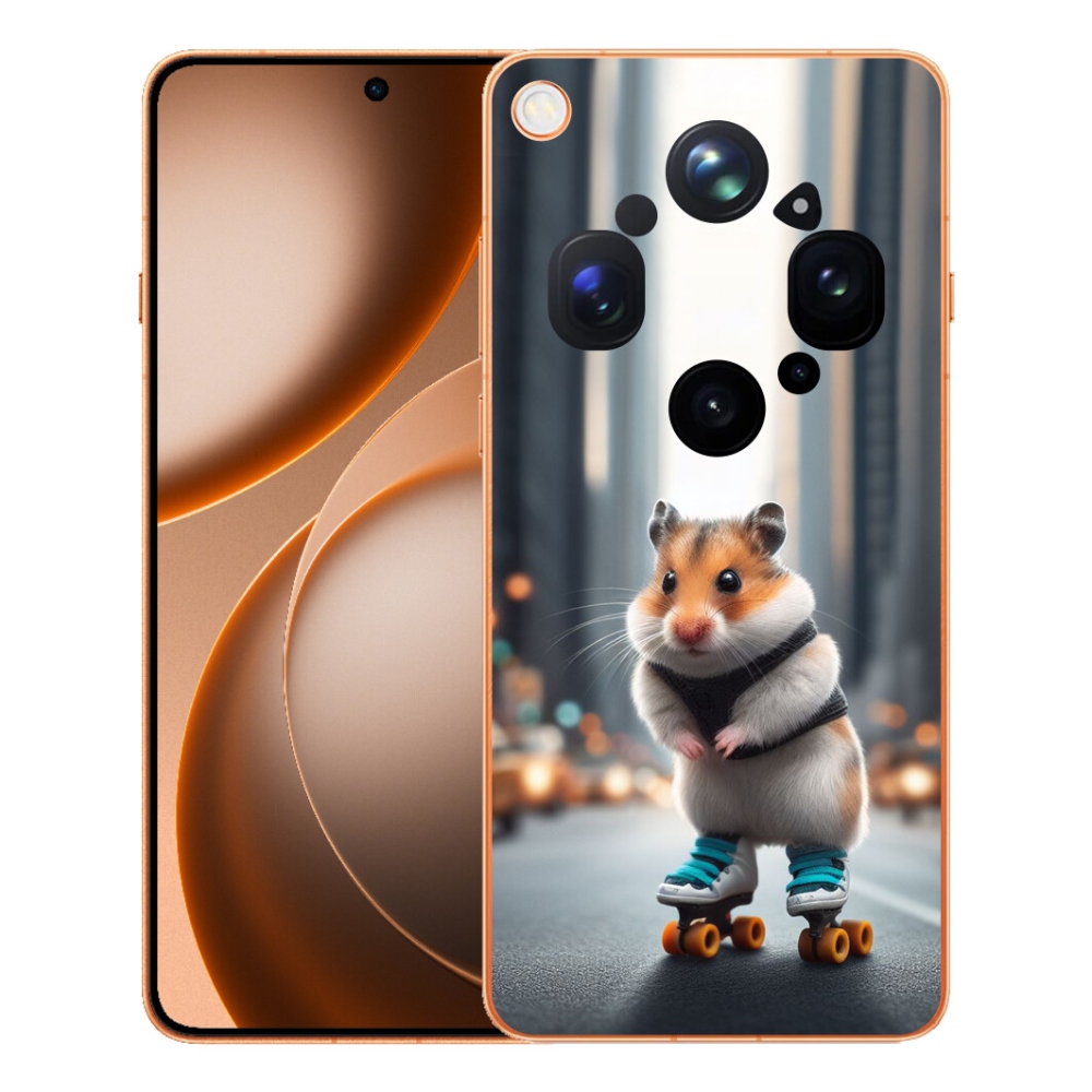 Gelový kryt mmCase na Oppo Find X9 Ultra - křeček na bruslích