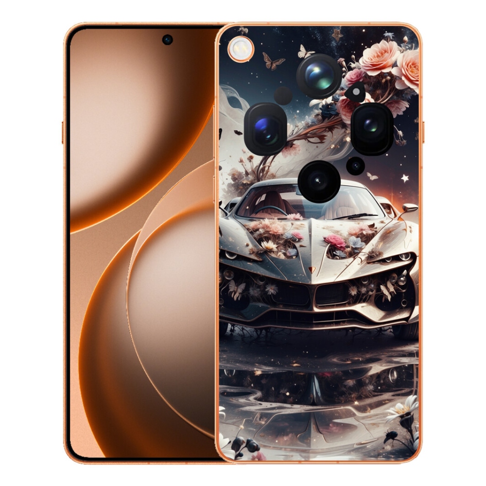 Gelový kryt mmCase na Oppo Find X9 Ultra - květinový sportovní vůz