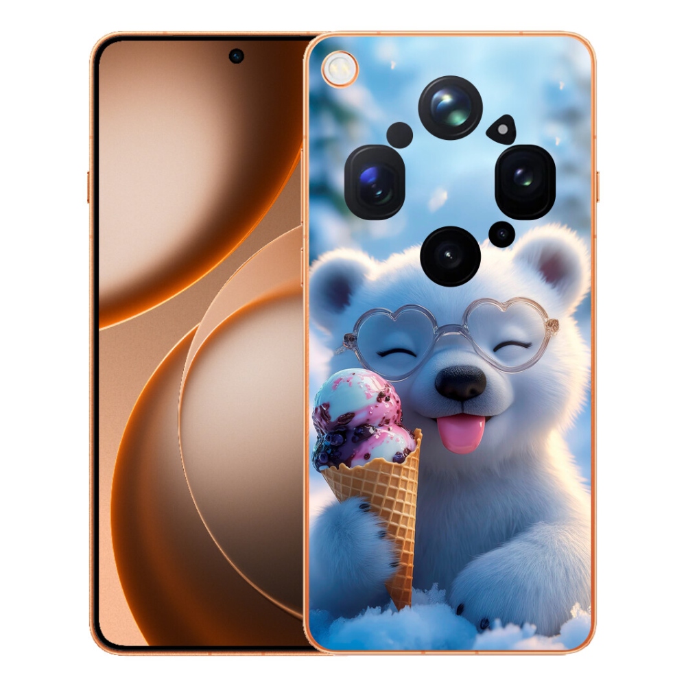 Gelový kryt mmCase na Oppo Find X9 Ultra - medvídek se zmrzlinou