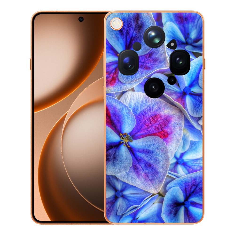 Gelový kryt mmCase na Oppo Find X9 Ultra - modré květy 1