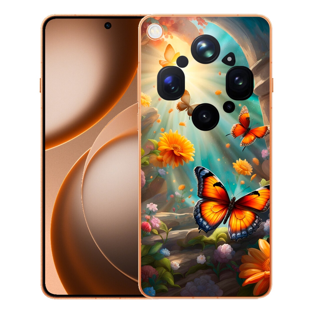 Gelový kryt mmCase na Oppo Find X9 Ultra - motýlí zahrada 2