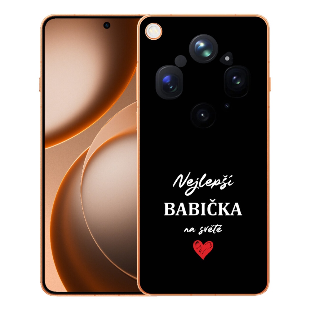 Gelový kryt mmCase na Oppo Find X9 Ultra - nejlepší babička 1 černé pozadí