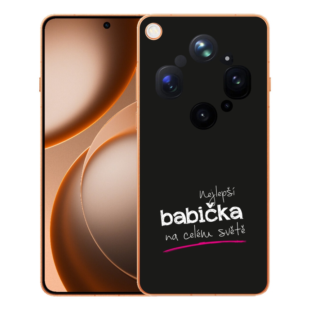 Gelový kryt mmCase na Oppo Find X9 Ultra - nejlepší babička 4 černé pozadí