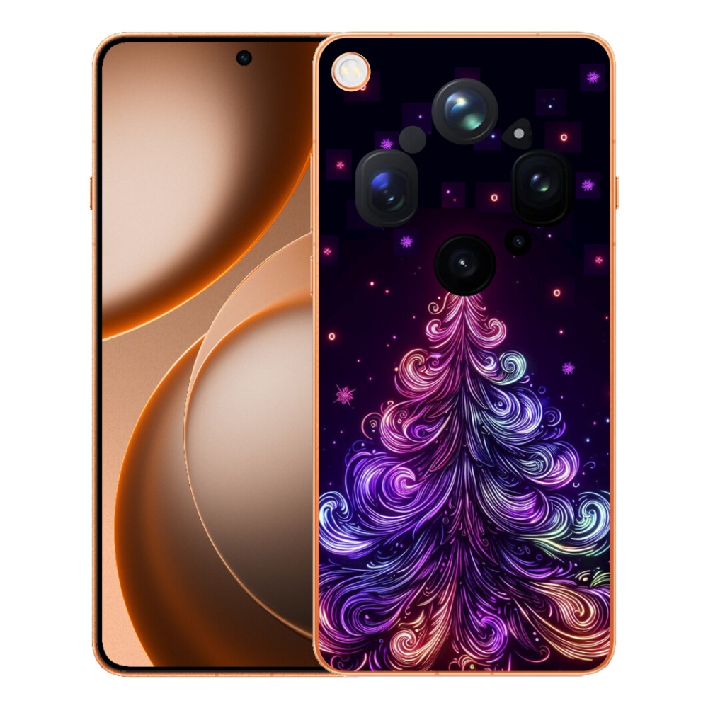 Gelový kryt mmCase na Oppo Find X9 Ultra - neonový vánoční stromek 1