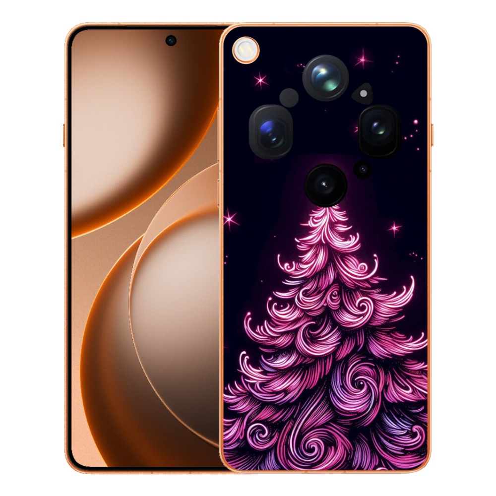 Gelový kryt mmCase na Oppo Find X9 Ultra - neonový vánoční stromek 2