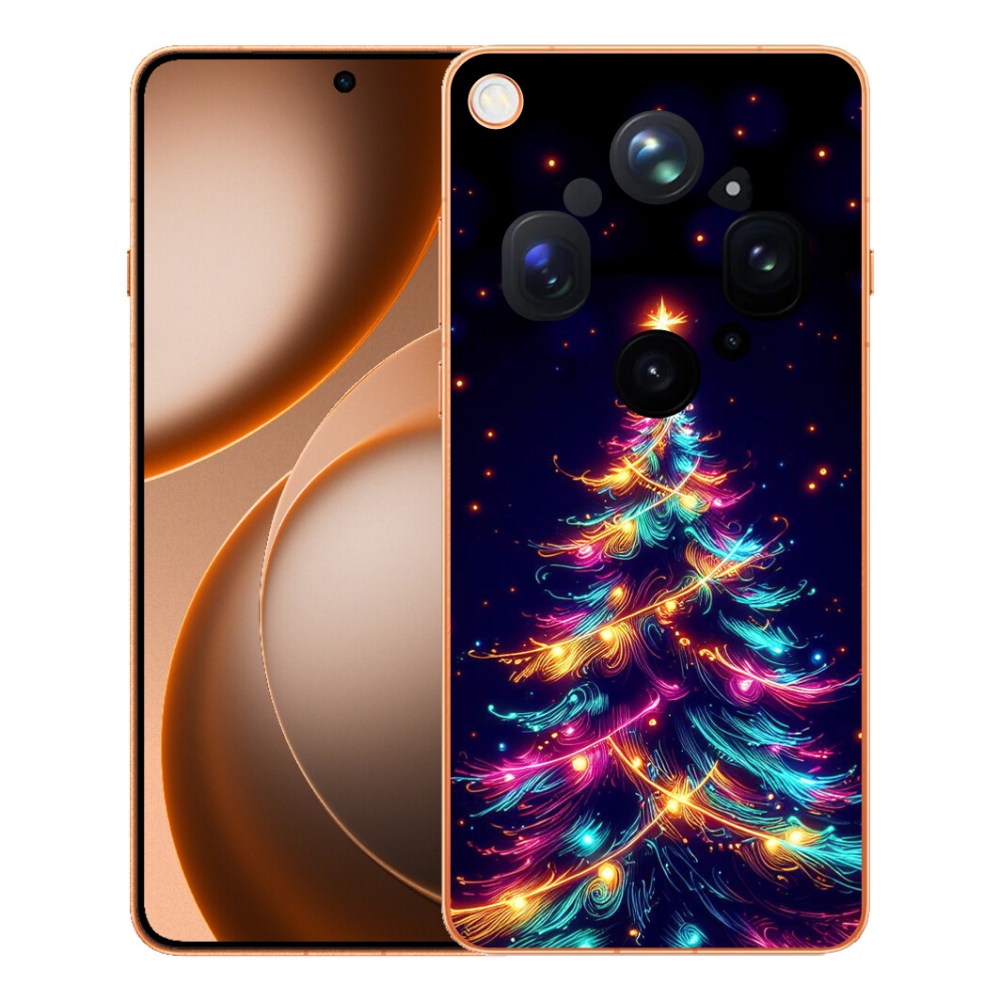 Gelový kryt mmCase na Oppo Find X9 Ultra - neonový vánoční stromek