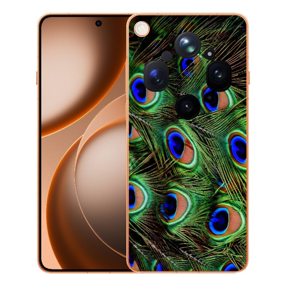 Gelový kryt mmCase na Oppo Find X9 Ultra - paví peří