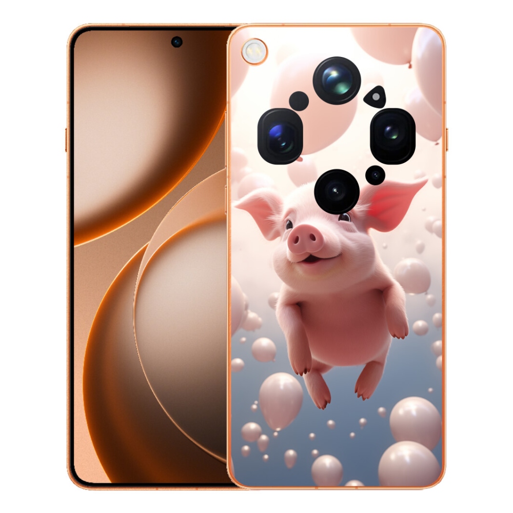 Gelový kryt mmCase na Oppo Find X9 Ultra - prasátko s balónky
