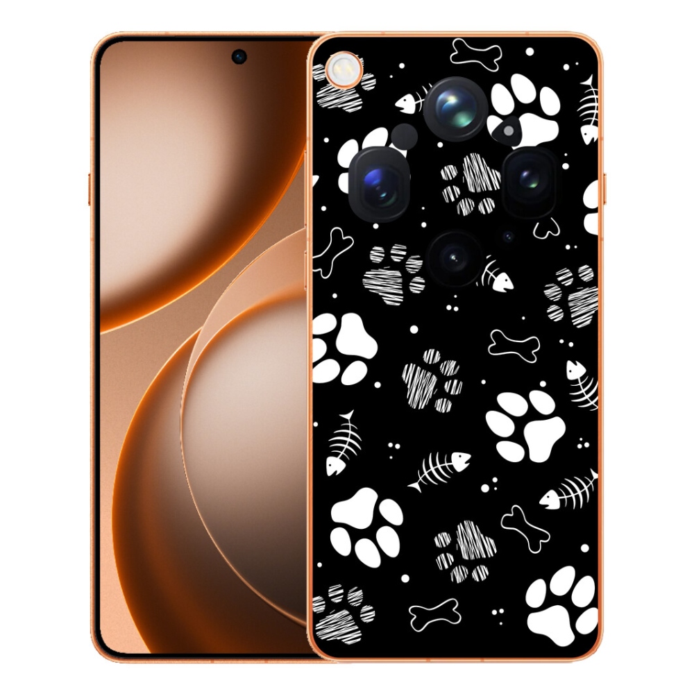 Gelový kryt mmCase na Oppo Find X9 Ultra - psí tlapky