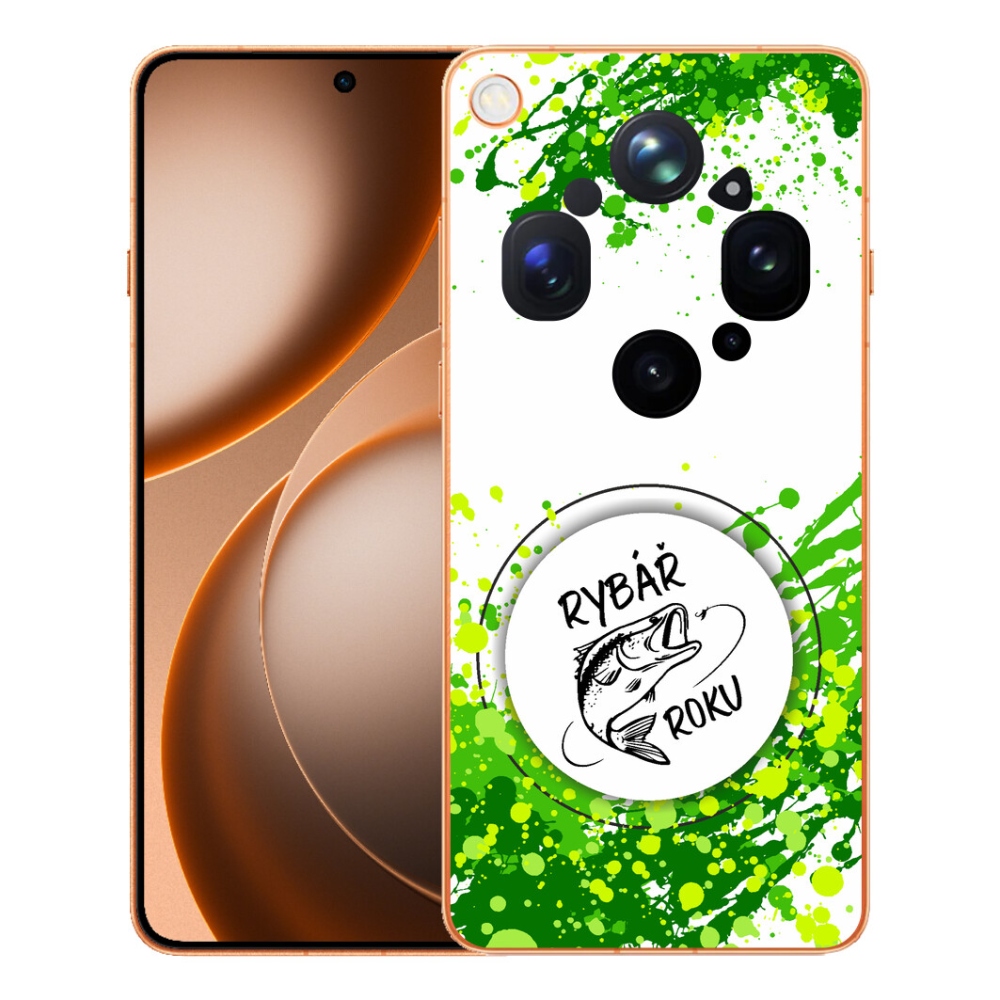Gelový kryt mmCase na Oppo Find X9 Ultra - rybář roku bílé pozadí