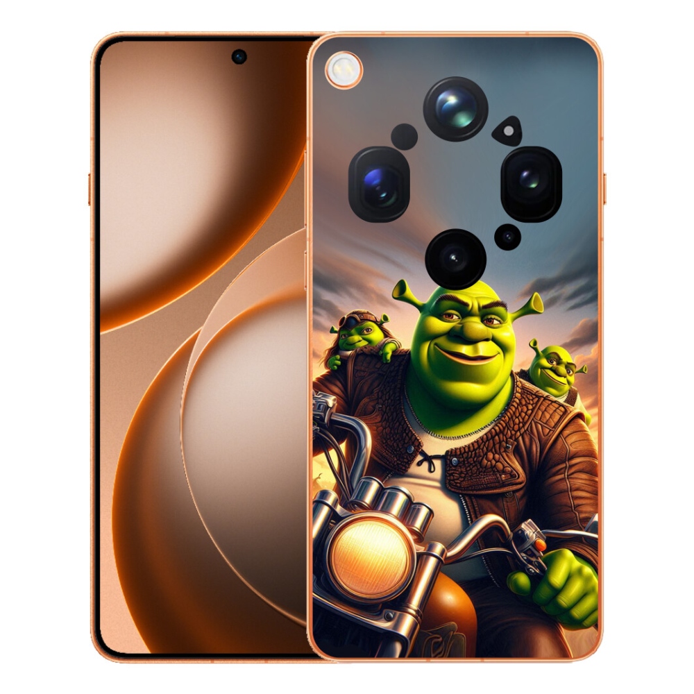 Gelový kryt mmCase na Oppo Find X9 Ultra - shrek na motorce