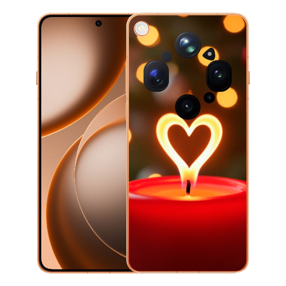 Gelový kryt mmCase na Oppo Find X9 Ultra - srdce z plamene