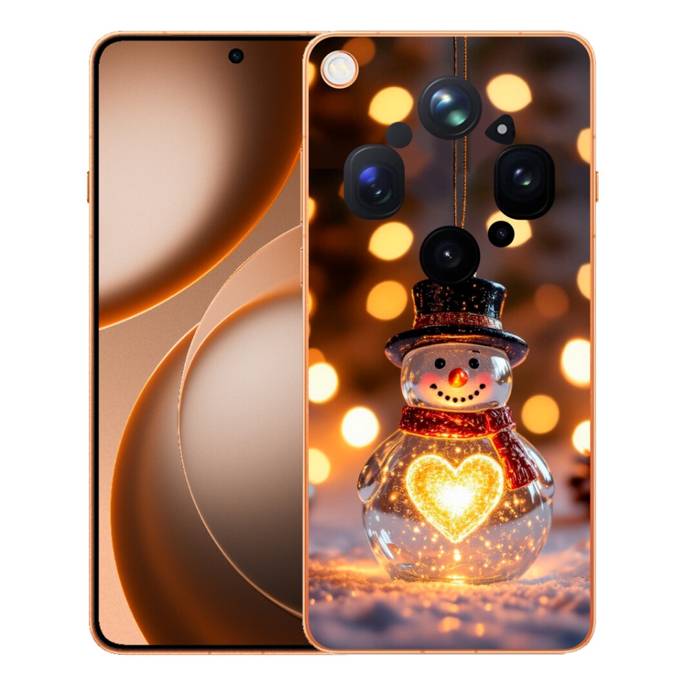 Gelový kryt mmCase na Oppo Find X9 Ultra - svítící vánoční sněhulák